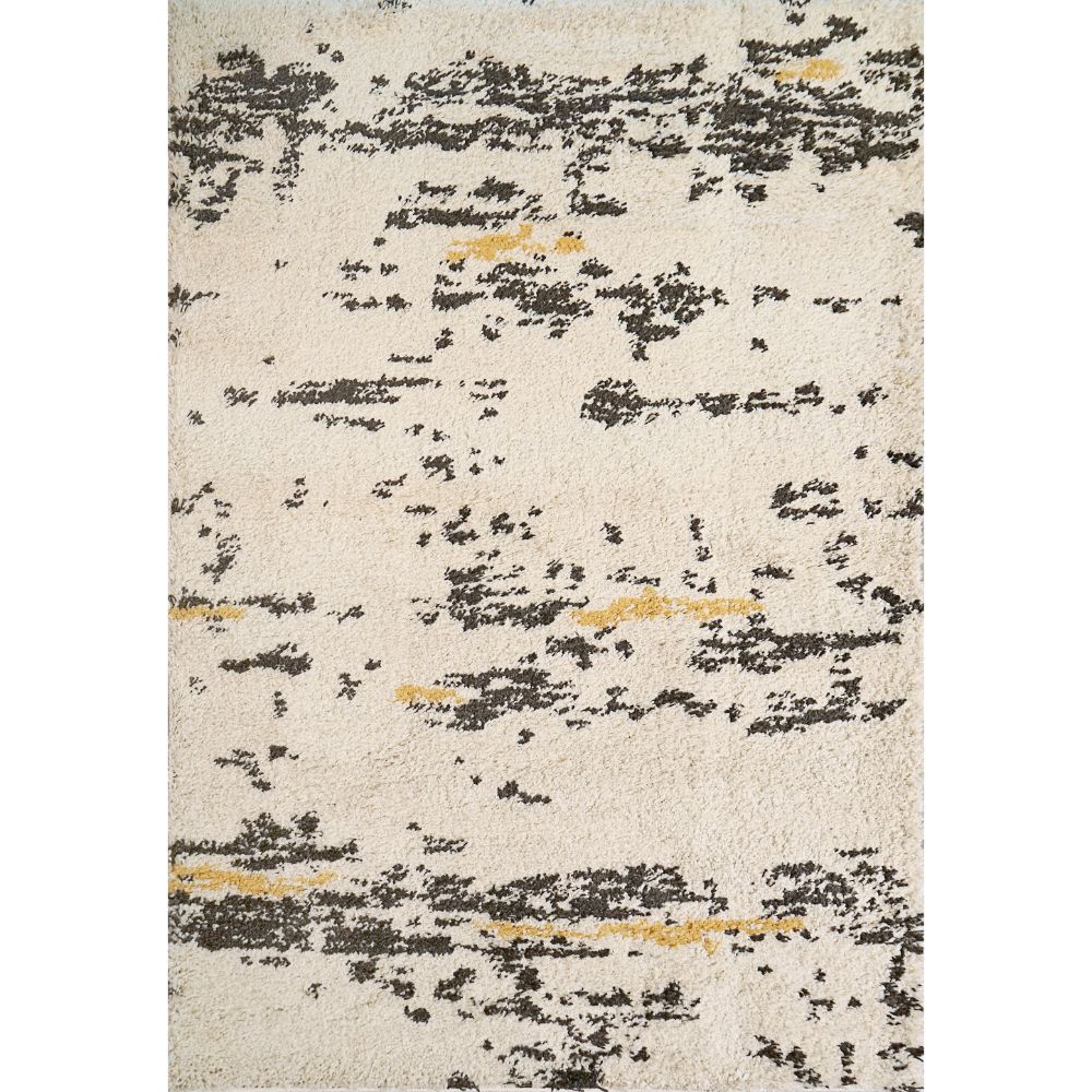 Dynamic Rugs 5082-197 Abyss 5X7 Rectangle Rug in Ivory/Charcoal/Gold